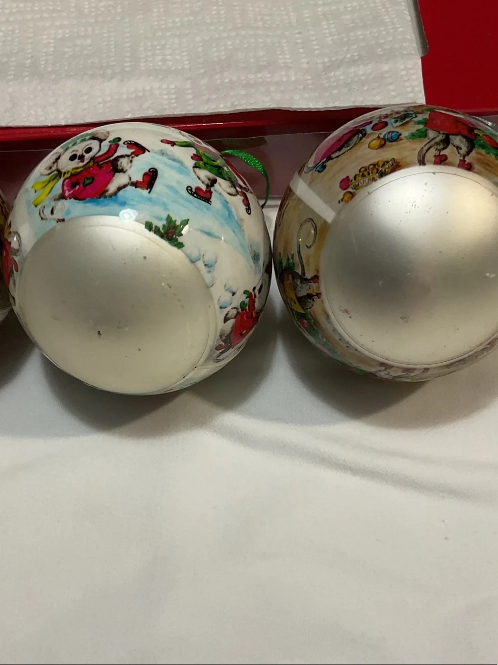 Vintage Mouse Holiday Glass Ornaments — Set of 3